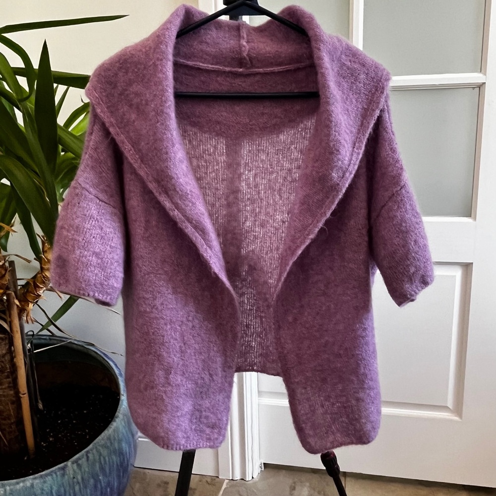 💜SARAH PACINI Mohair CARDIGAN in lavender ONE SIZE